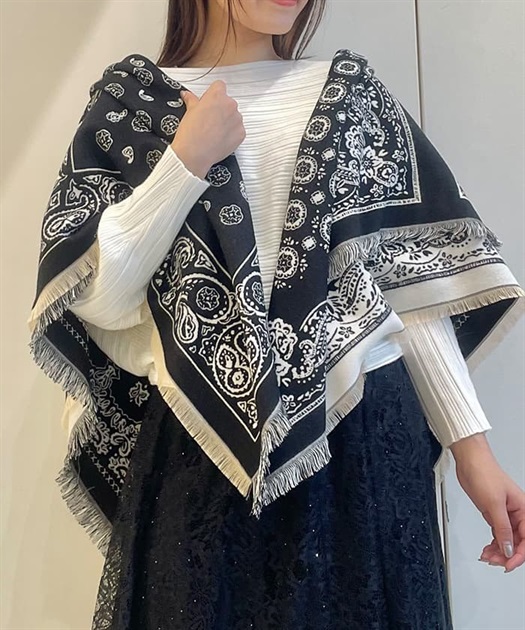 バンダナ柄ビッグ起毛ストール | axes femme online shop -outlet-