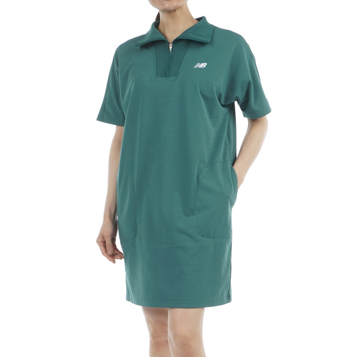スウェット ハーフジップワンピース レディス(ワンピース)|New Balance