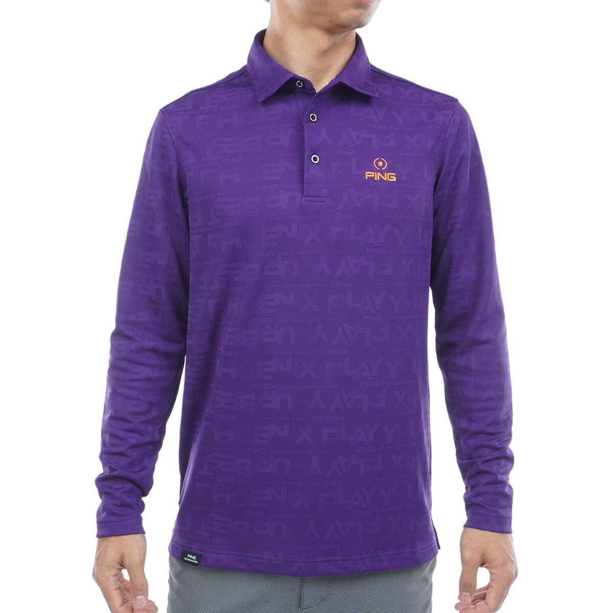 ロゴジャカード長袖ポロシャツ(長袖シャツ・ポロシャツ)|PING(ピン