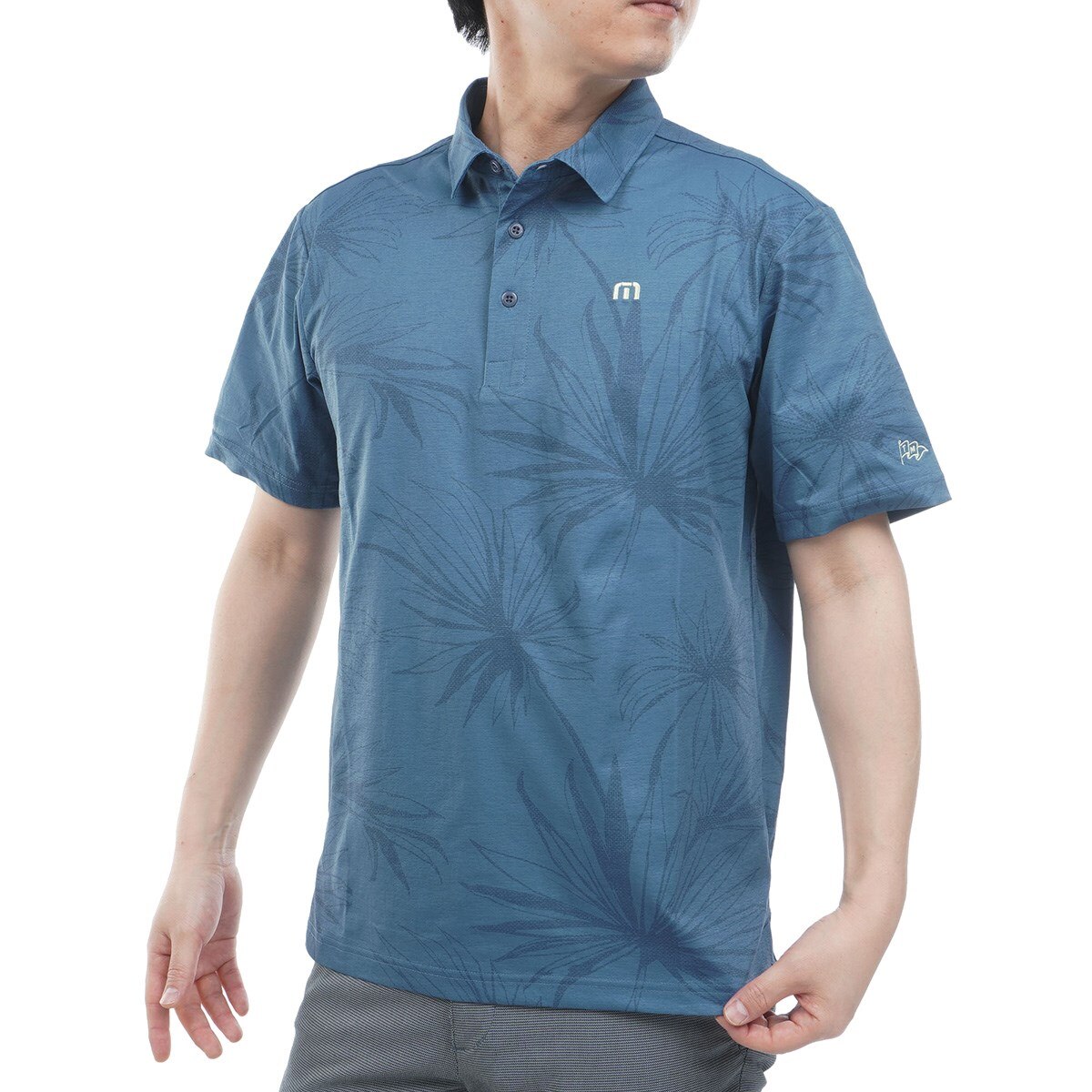 ストレッチ フローラルプリント半袖ポロシャツ(半袖シャツ・ポロシャツ