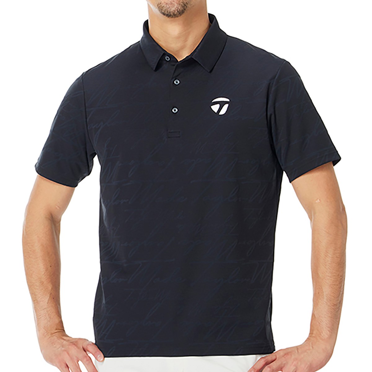 ストレッチ スクリプトジャカード 半袖ポロシャツ(半袖シャツ