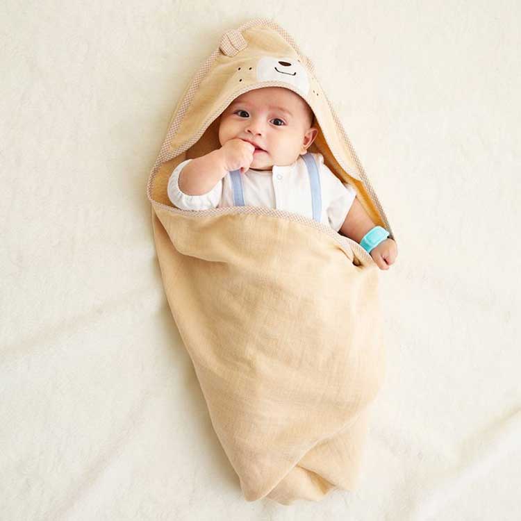 おくるみベビーバスタオル＆スタイセット|ミキハウス ホットビスケッツ