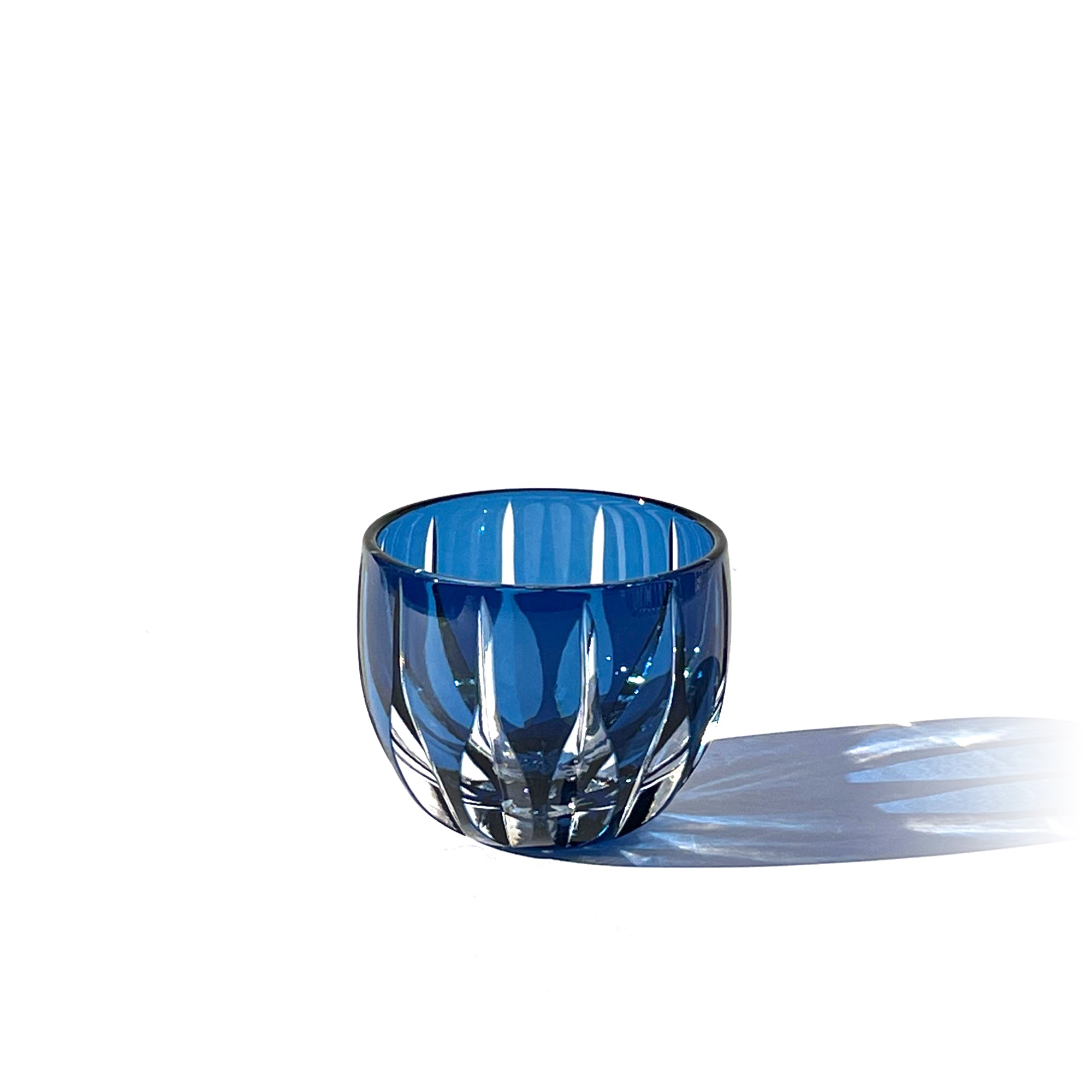 江戸切子 伝統工芸士 木村泰典 作 剣菱 ぐい呑 藍 ｜江戸切子グラス