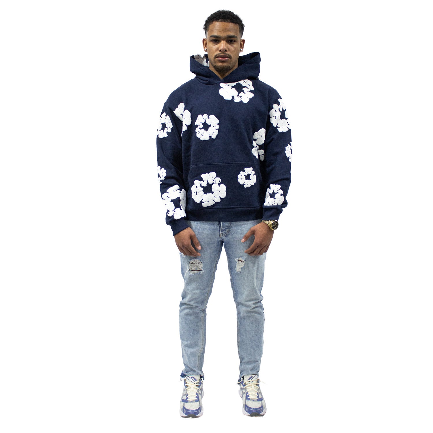 Denim Tears The Cotton Wreath Hoodie Navy – sneakrflow
