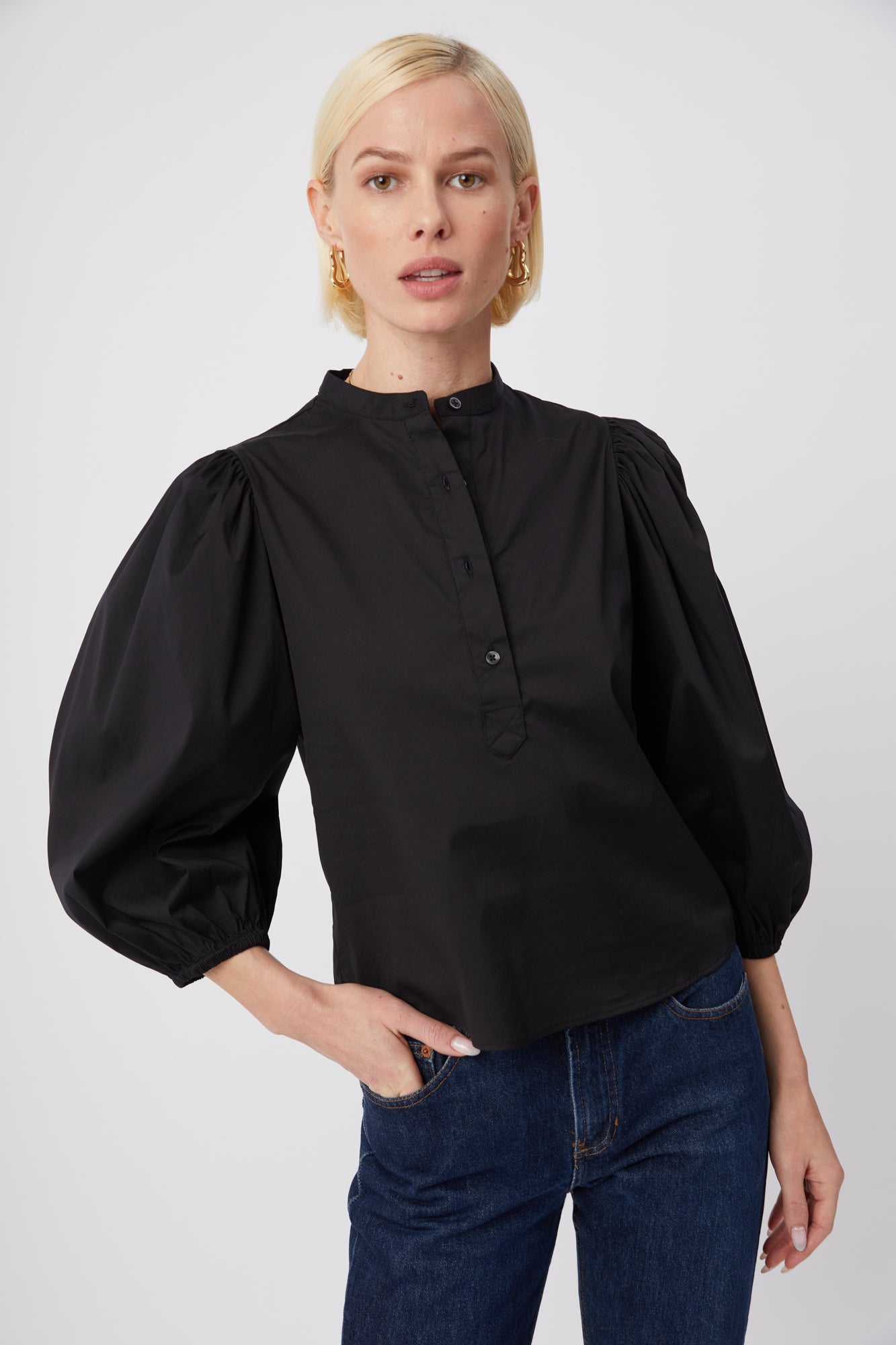 The Shirt by Rochelle Behrens - The Balloon Sleeve Shirt - Black