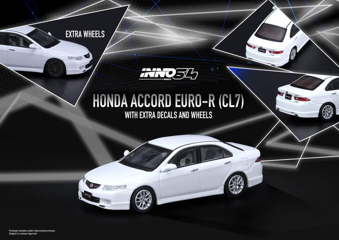 1:64 Inno64 Honda Accord Euro R CL7- Premium Pearl White w Extra