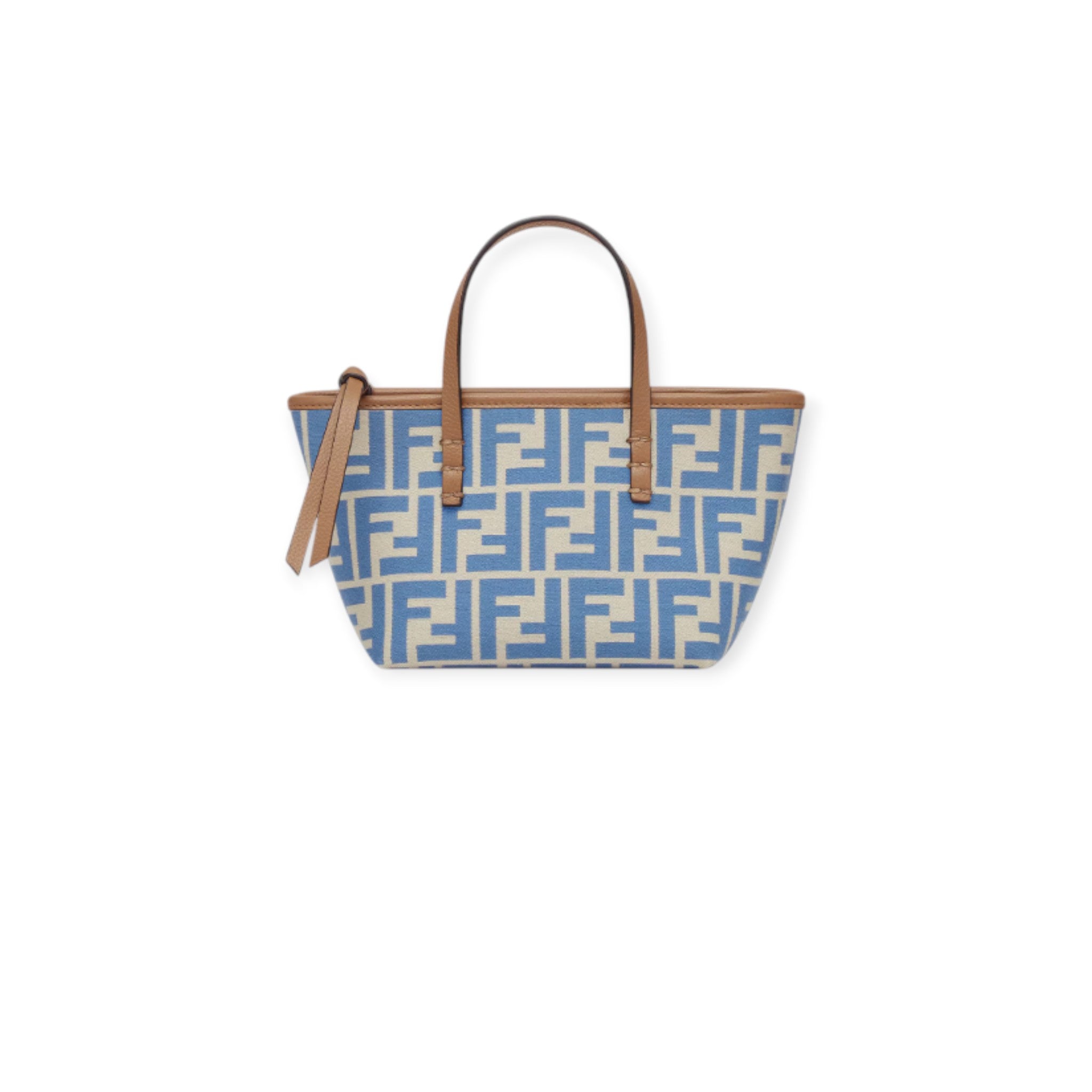 Light Blue Ff Jacquard Mini Bag Fendi-Via Manzoni