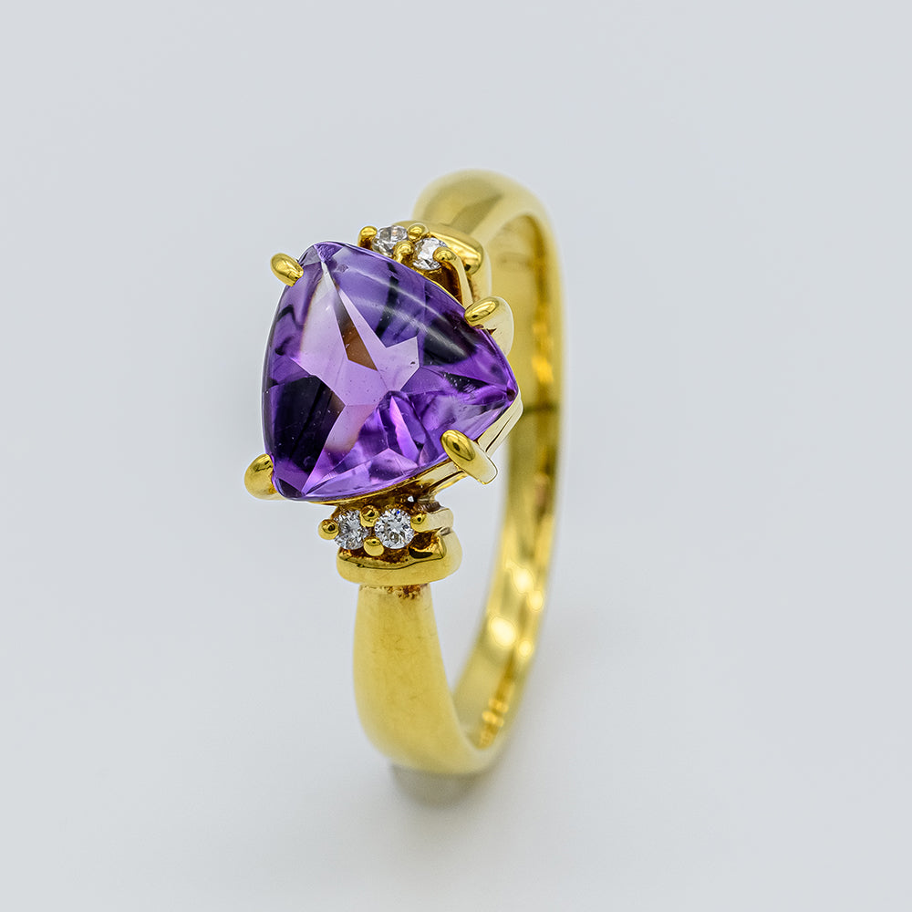 K18アメジストダイヤリング