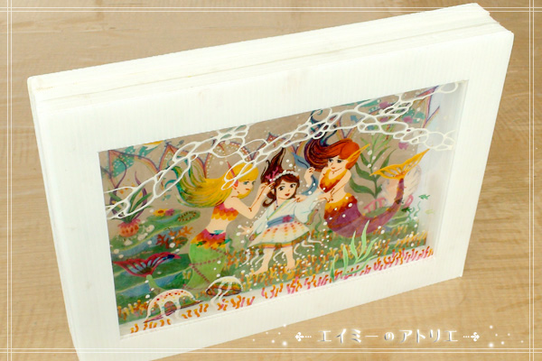 工作・クラフト「3Dレイヤーアート（ステンドグラス風）」を作りました