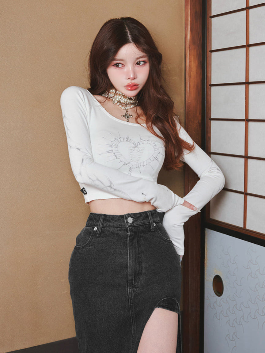 ハートモチーフクロップドトップス – Darich (ダーリッチ)