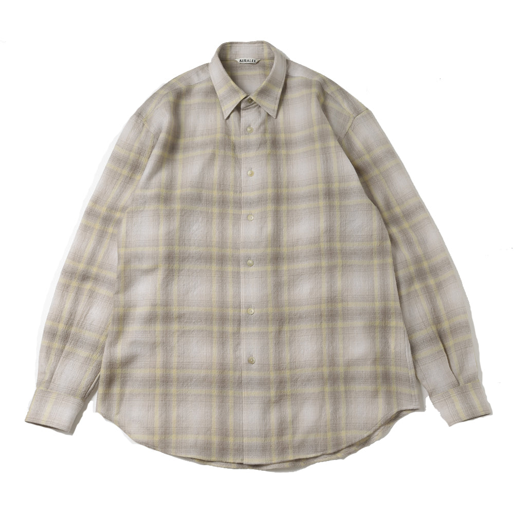 AURALEE(オーラリー)】AIRY WOOL CHECK SHIRT A24AS01WN (A24AS01WN