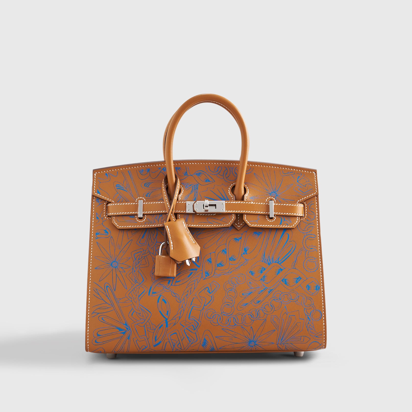 Hermès Birkin 25 Butler Natural Sable/Blue Palladium Hardware Maillons