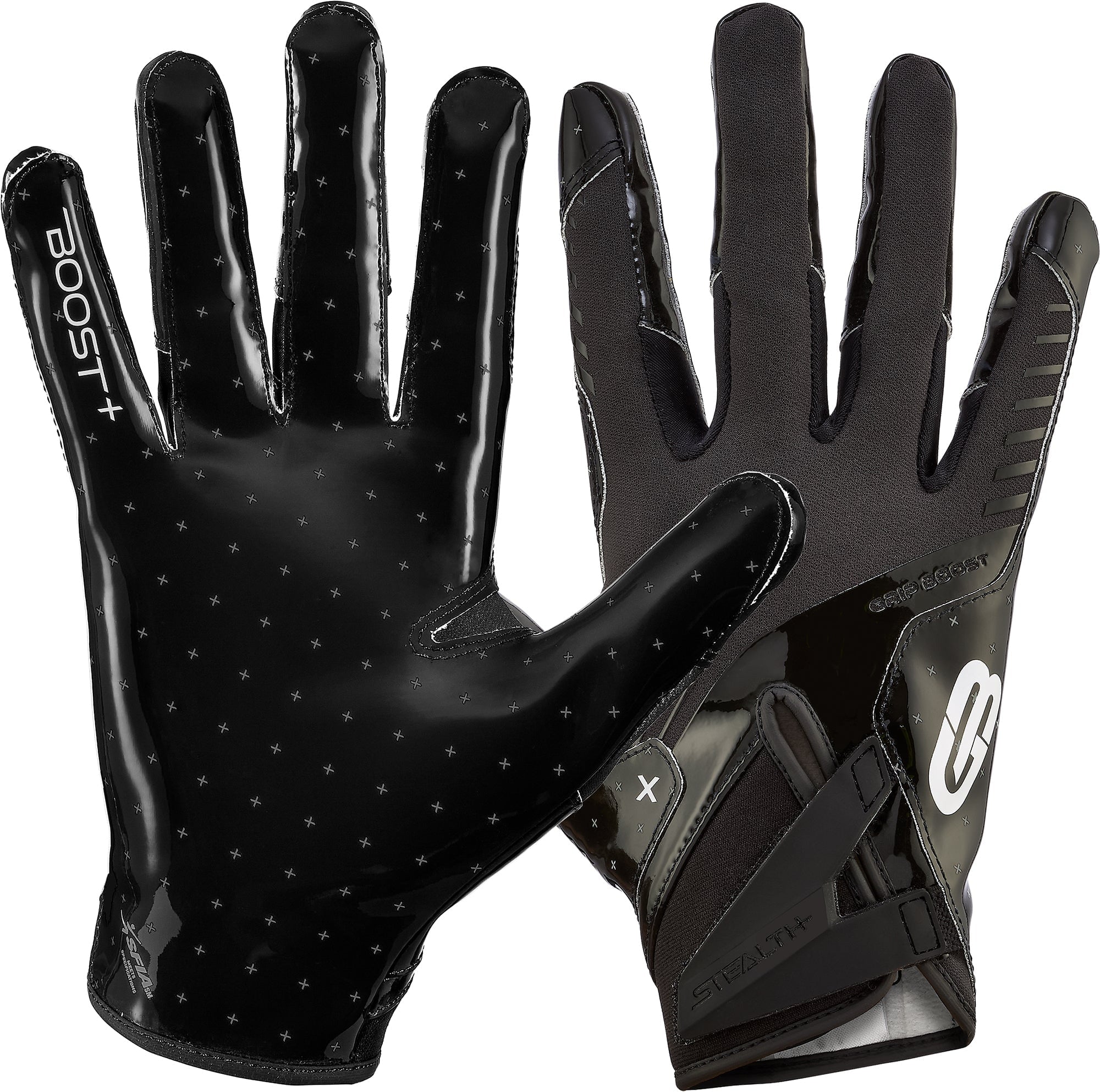 Solid Black Stealth 6.0 Football Gloves | Tyreek Hill Wear | Grip