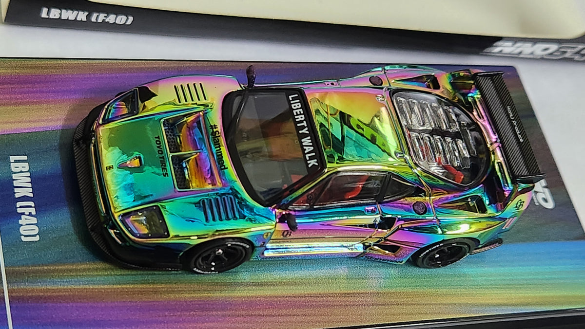 Chase 1:64 Inno64 Ferrari F40 Chrome Silver LBWK Hobby Expo China