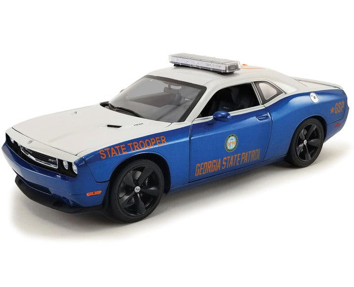 1/18 2010 Dodge Challenger SRT8, Blue and White – Hobby Express Inc.