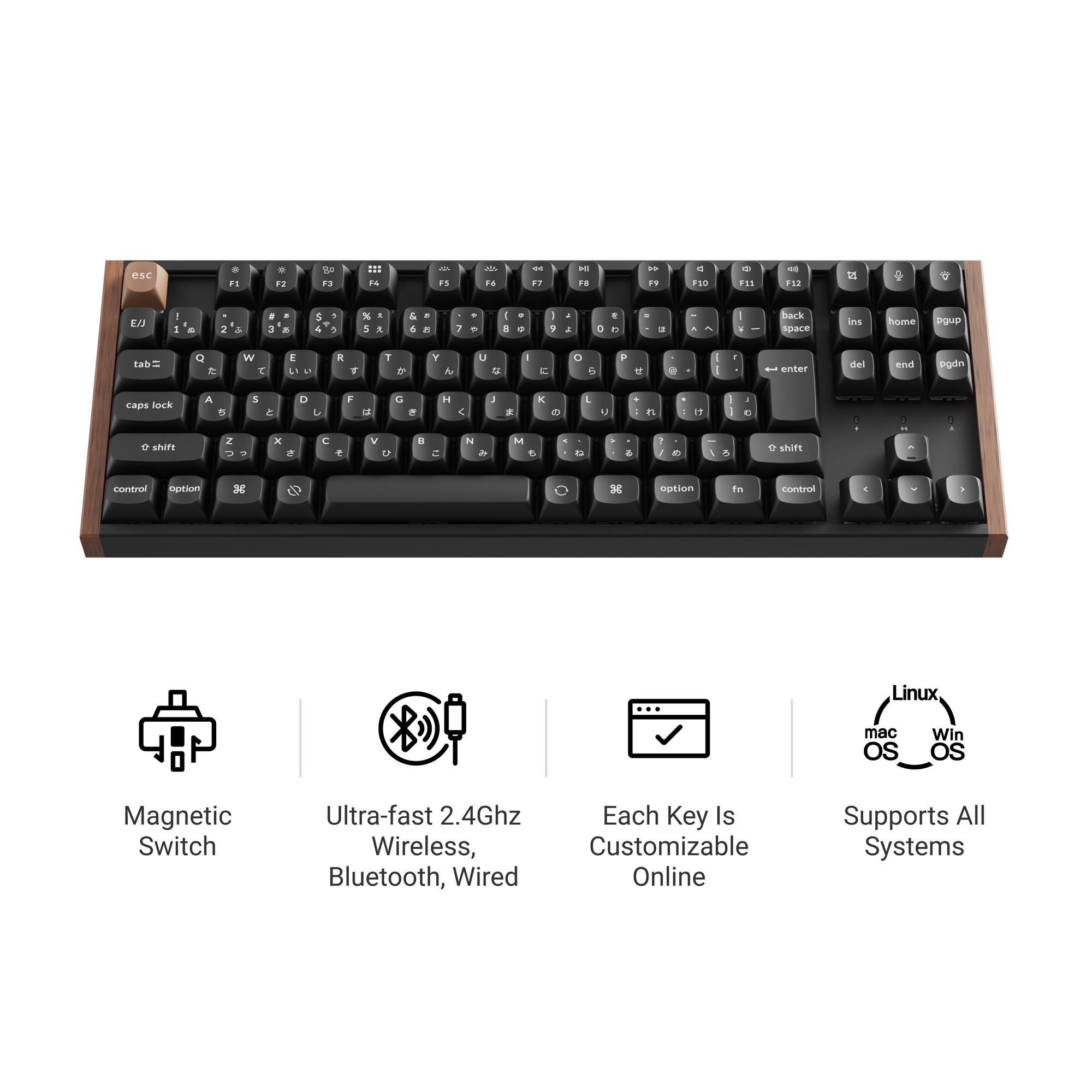 Keychron K8 HE Wireless Magnetic Switch Custom Keyboard (Japan JIS Lay