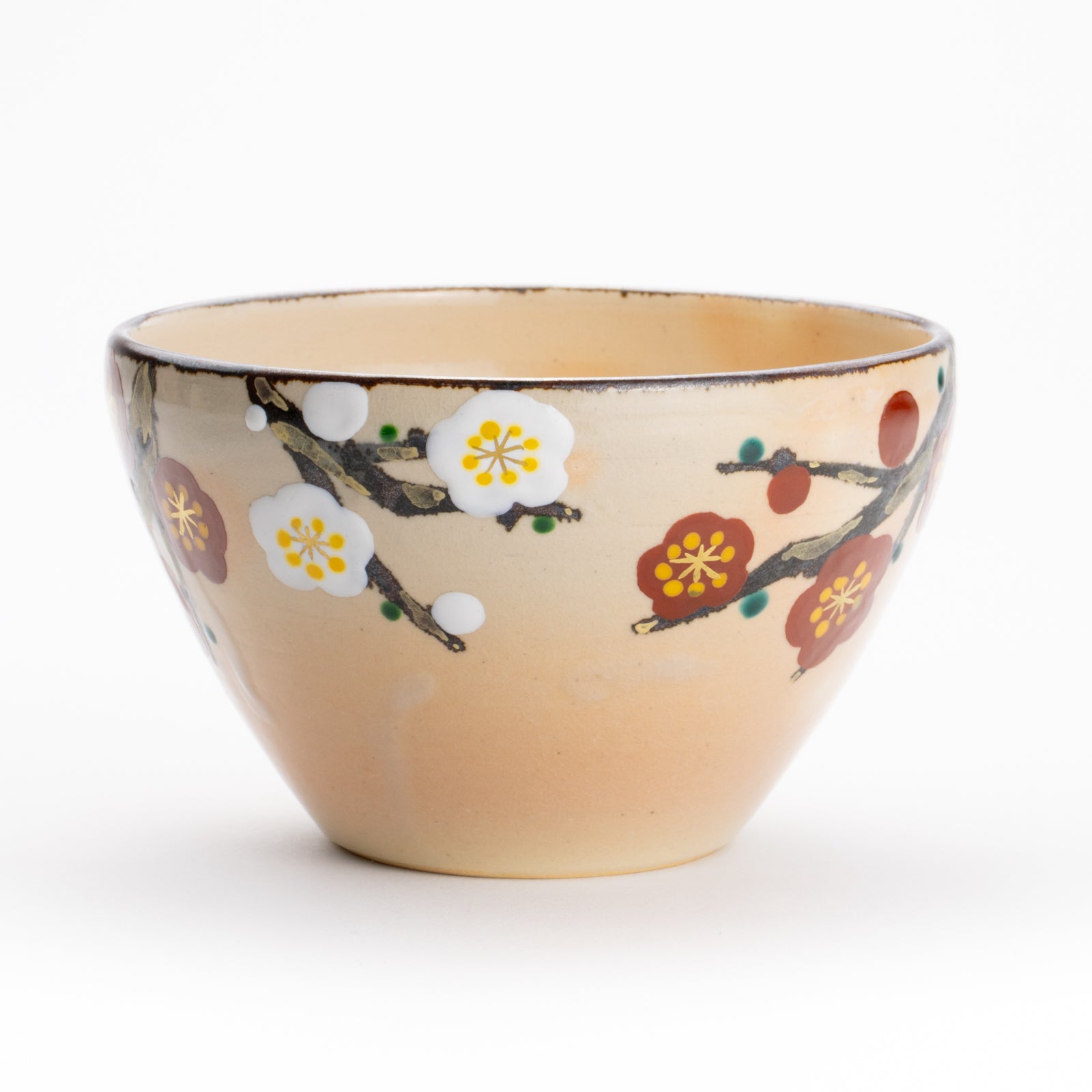 京都 清水焼】カフェオレボウル 紅白梅 花光山窯｜コトポッター