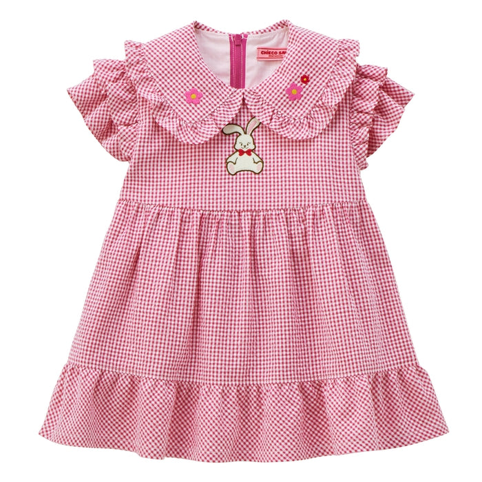 1-2回着用ミキハウスチエコサク赤いギンガムチェックワンピース 95cm