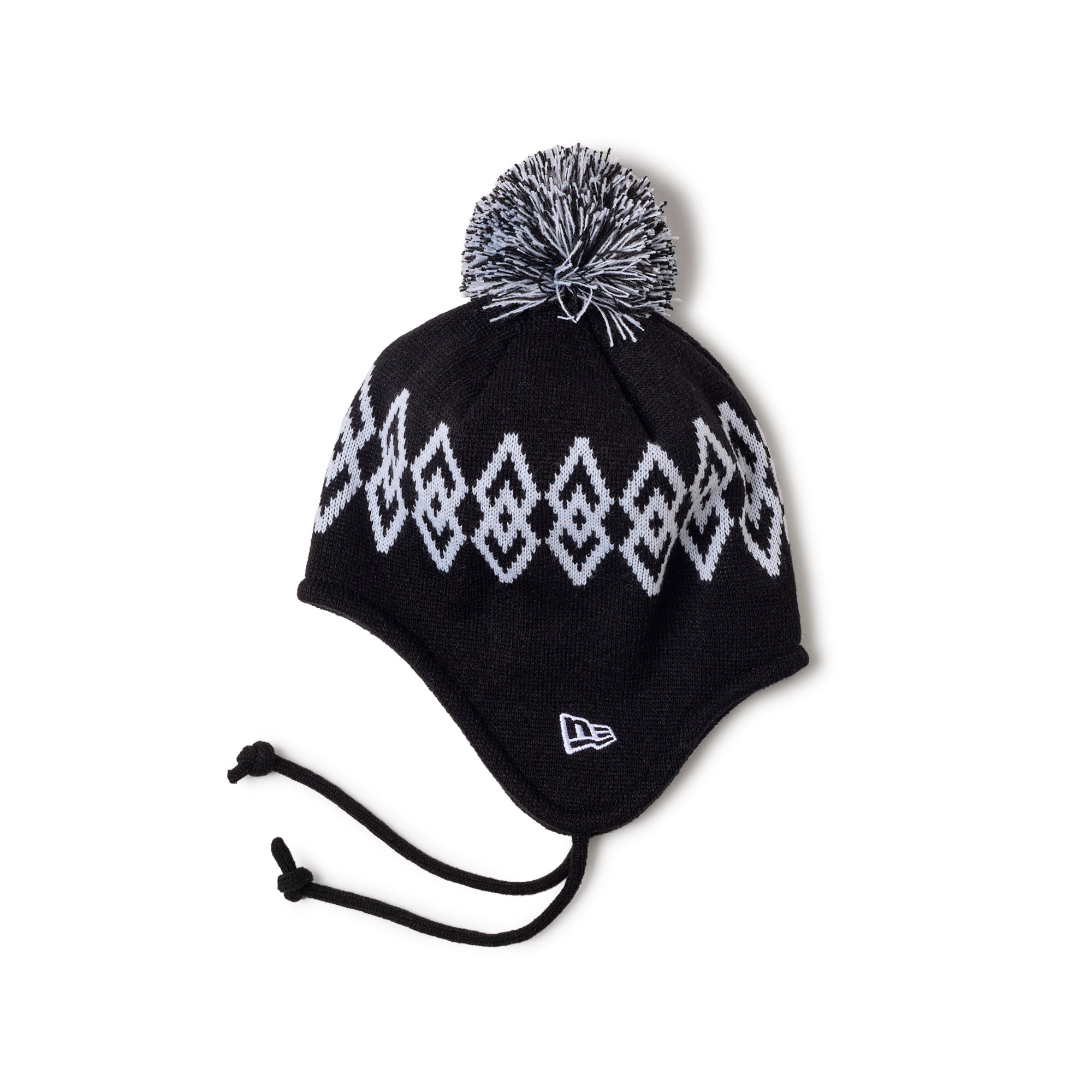 キッズ Kid's ポンポンニット イヤーフラップ ブラック | ニューエラ