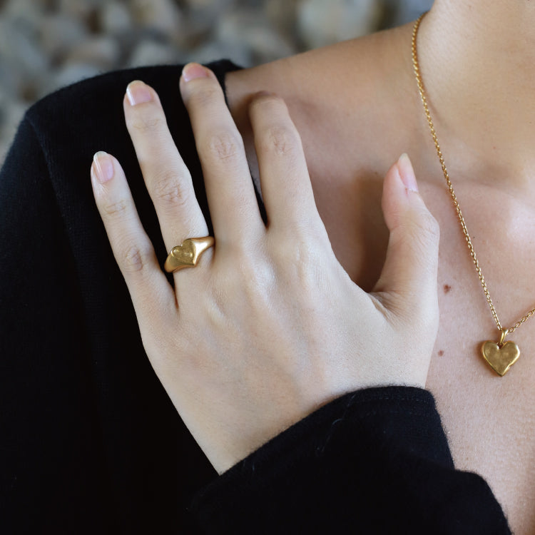 ハートシグネットリング GD (3~7号)