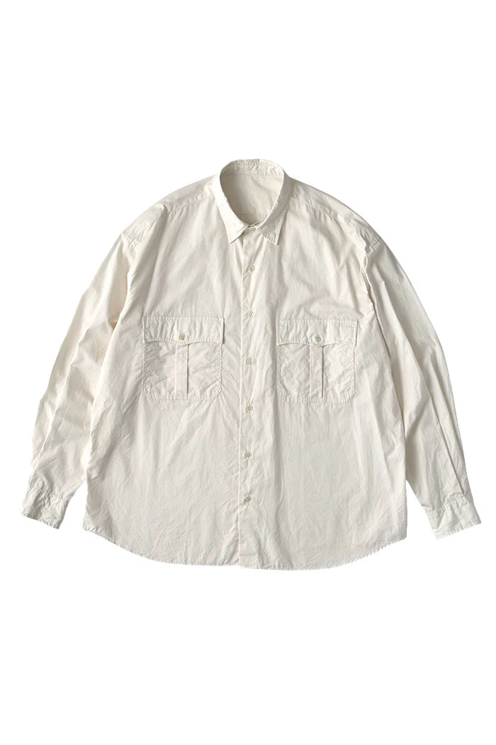 PORTER CLASSIC - ROLL UP SHIRT(ALUMO FABRIC 160/3 ) - OFF-WHITE