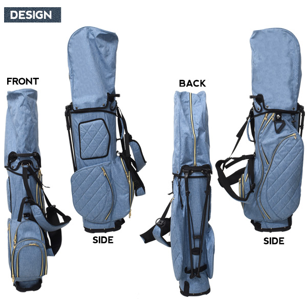 デニムダメージビンテージ風 ゴルフスタンドバッグ 19ゴルフ デニム キャディバッグ 色落ち加工 8.5型 ゴルフ用品