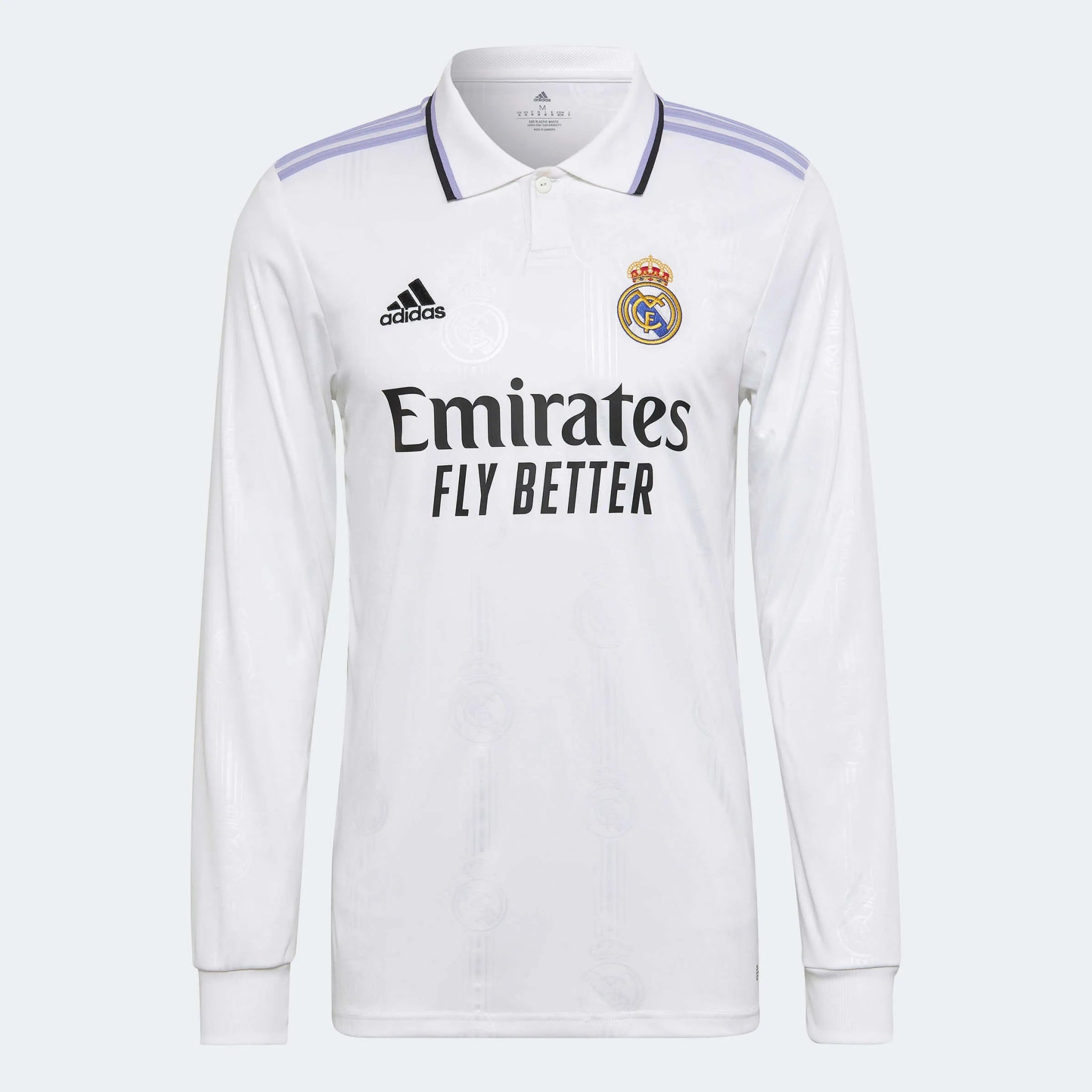 adidas 2022-23 Real Madrid Home Long-Sleeve Soccer Jersey - White