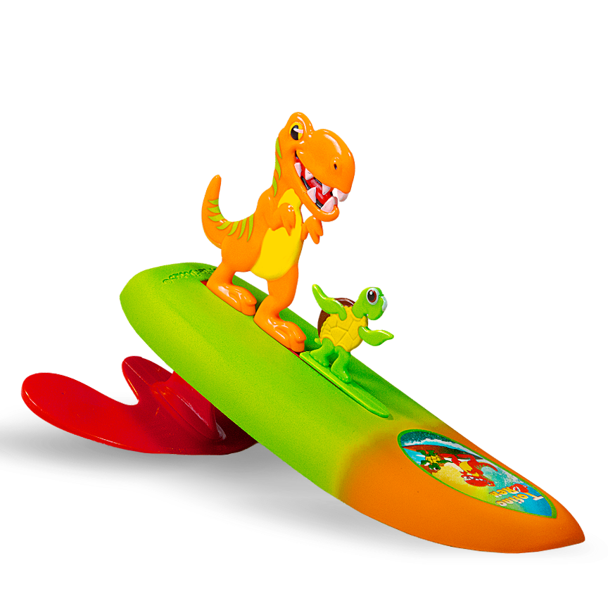 Surfer Dudes Dino – Prehistoric Surf Toy w/ Coral | Safari Ltd