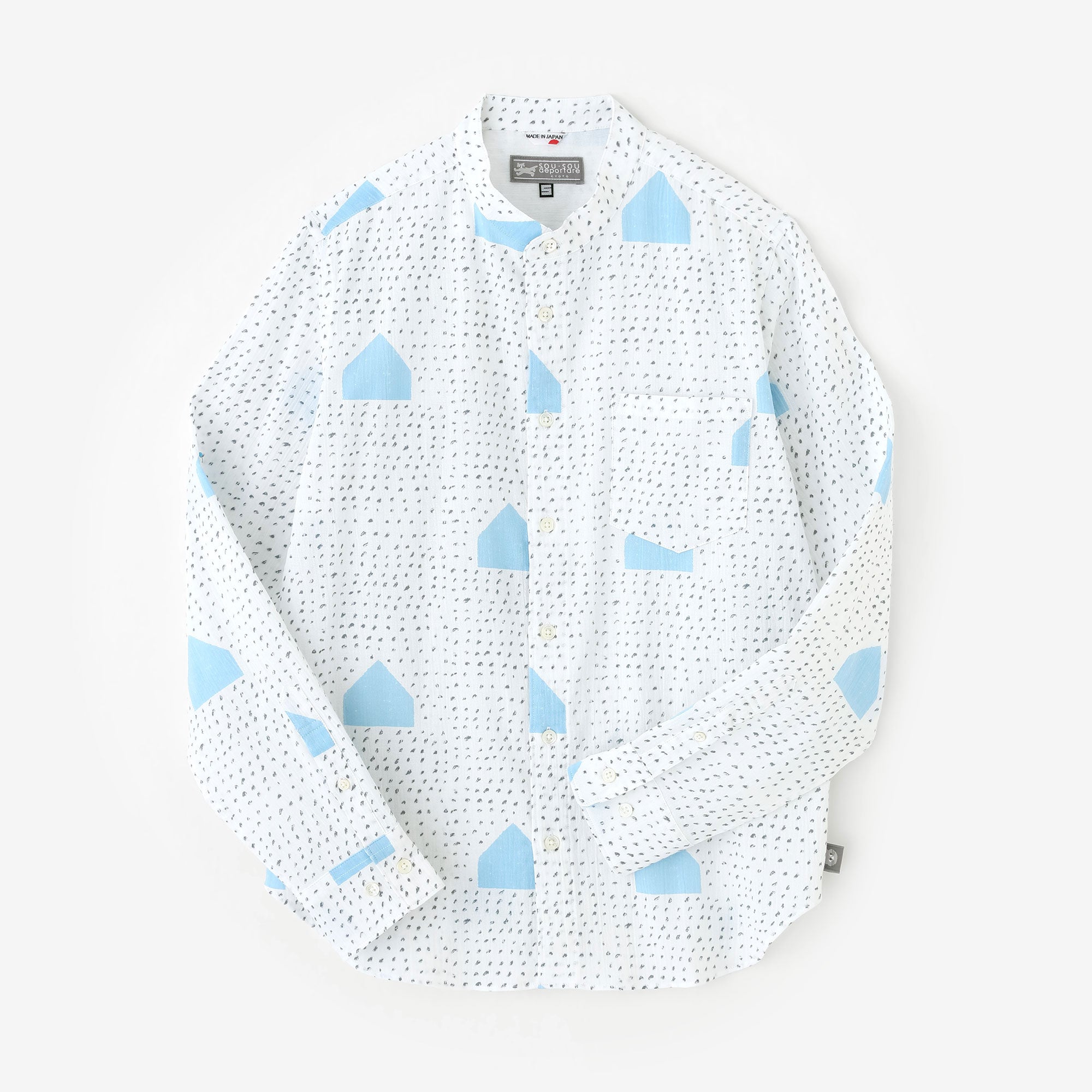 高島縮 20/20 スタンドカラーシャツ／冬の朝