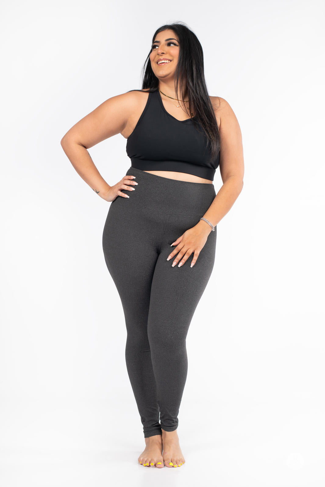 SweetLegs Charcoal Fade High-Waisted Leggings – Sleek & Versatile