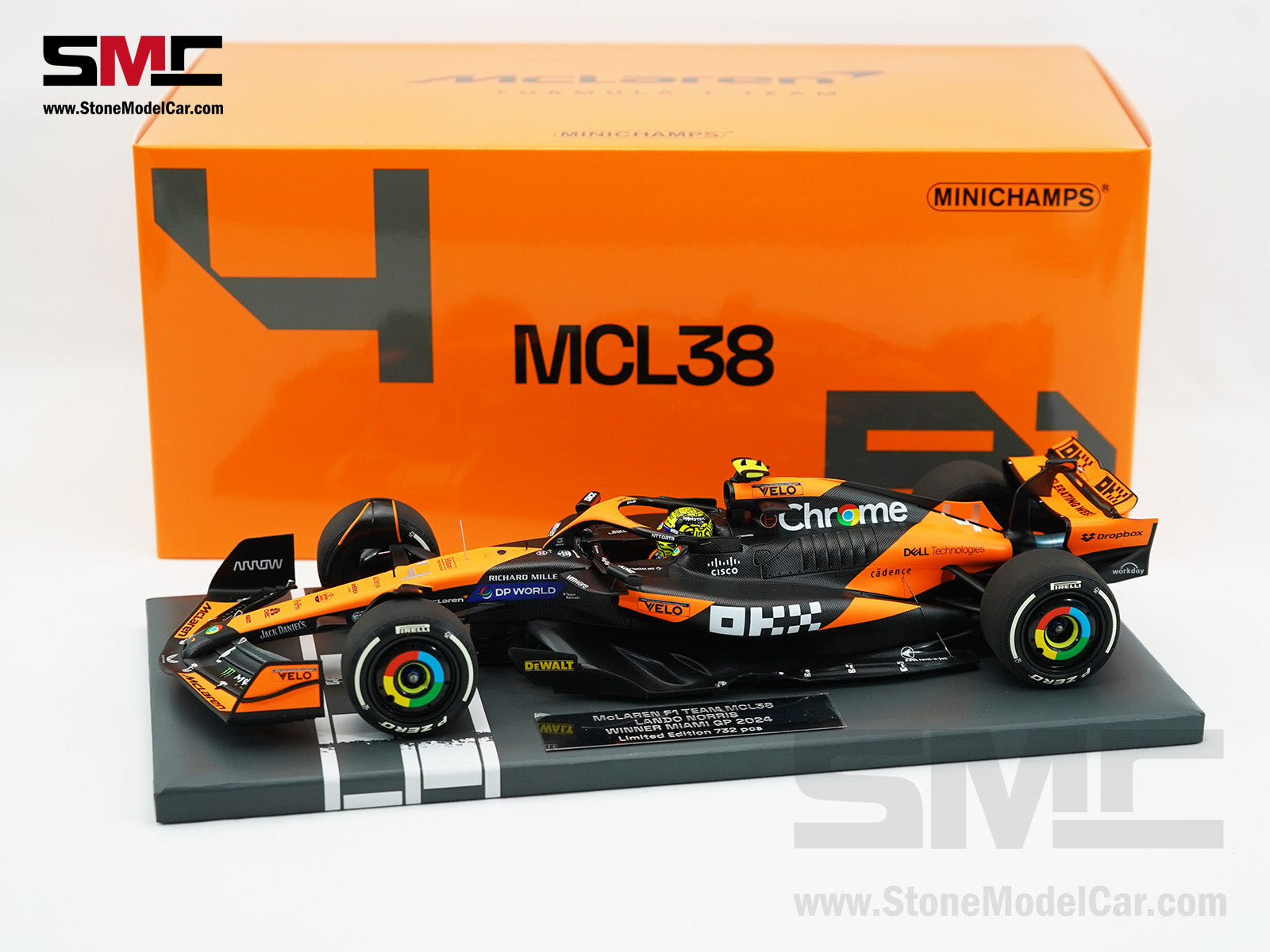 McLaren F1 MCL38 #4 Lando Norris Miami GP 2024 1st Career Win 1:18