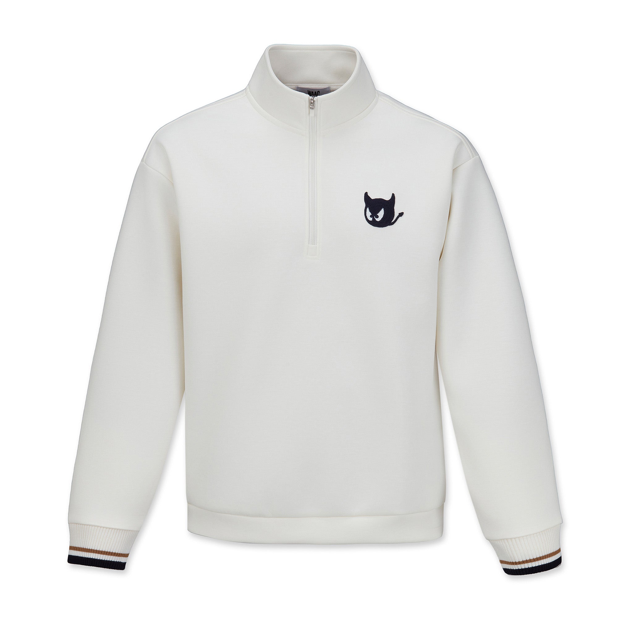 MEN ダンボールニットスポーティーハーフジップ アイボリー