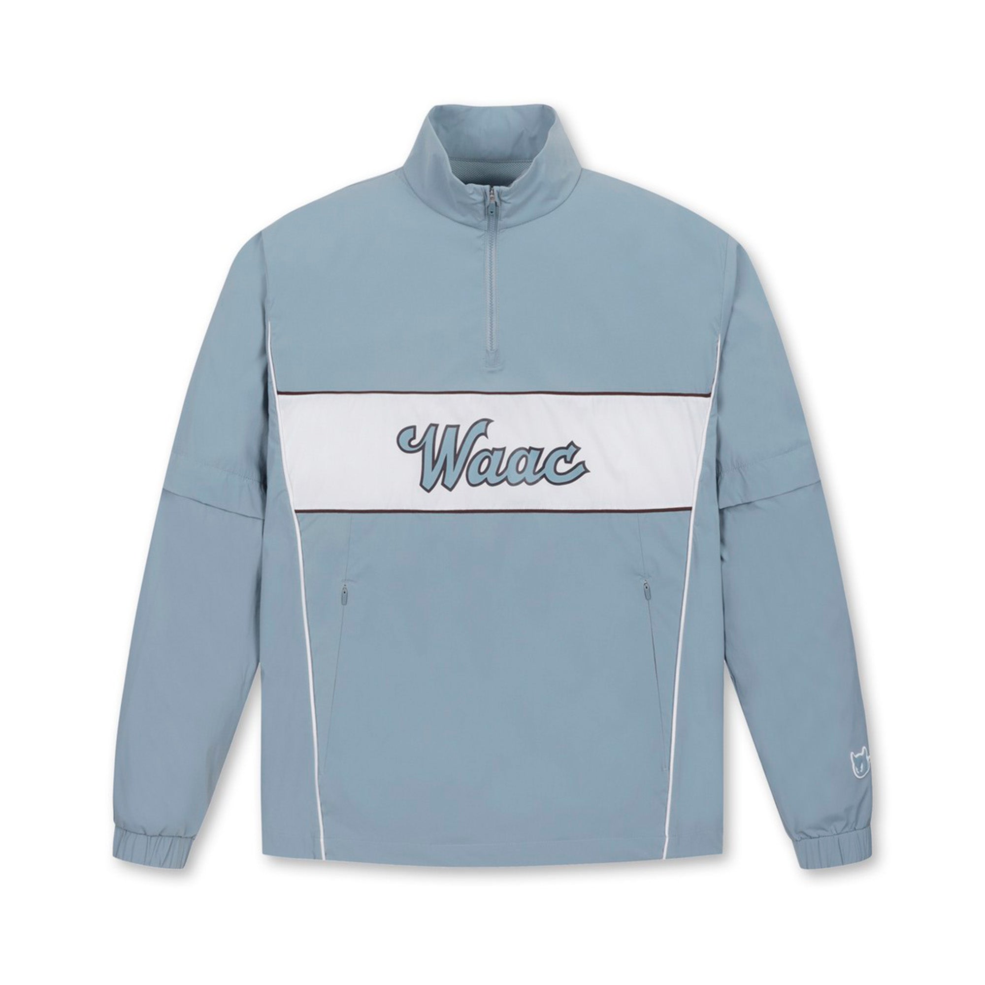 MEN デタッチャブルスリーブハーフジップ ライトブルー