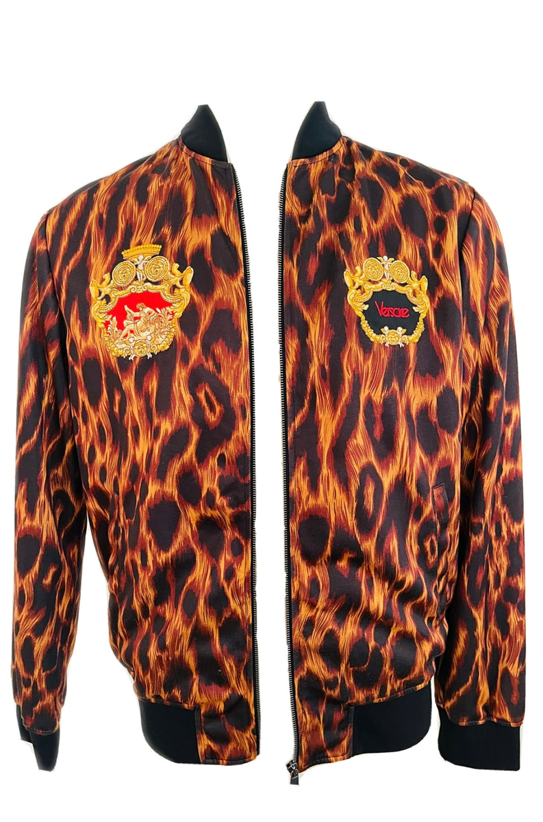 Versace Leopard Print Track Jacket Sz XLarge – Wopsters Closet