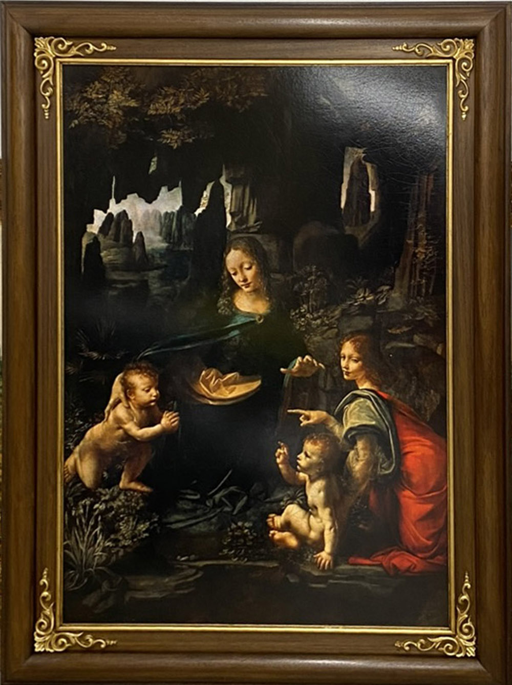 世界の名画 複製画 『岩窟の聖母』 レオナルドダヴィンチ [457-MP0105