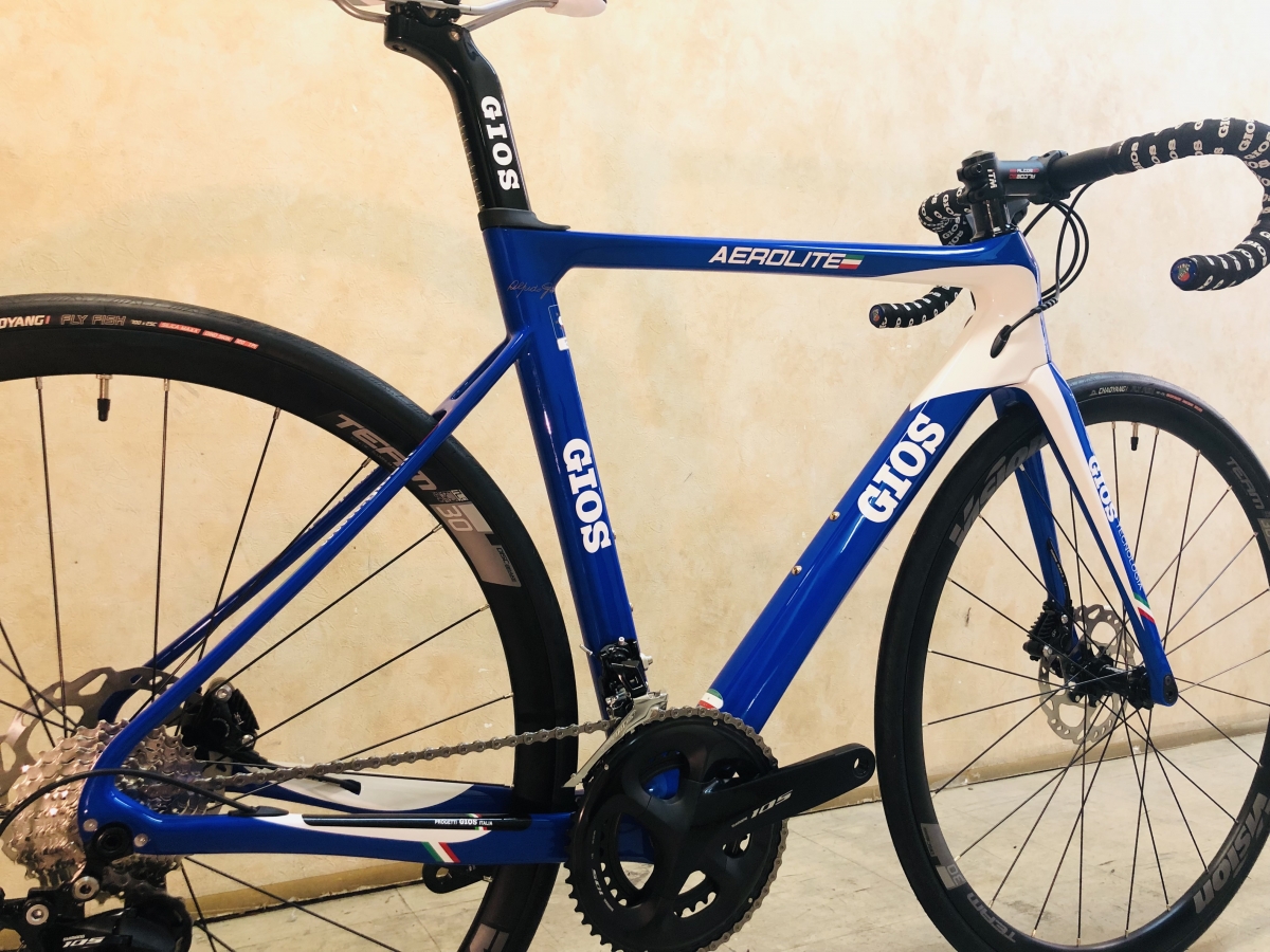 池Cオリジナル完成車「GIOS AERO LITE DISC」105搭載のカーボンロード