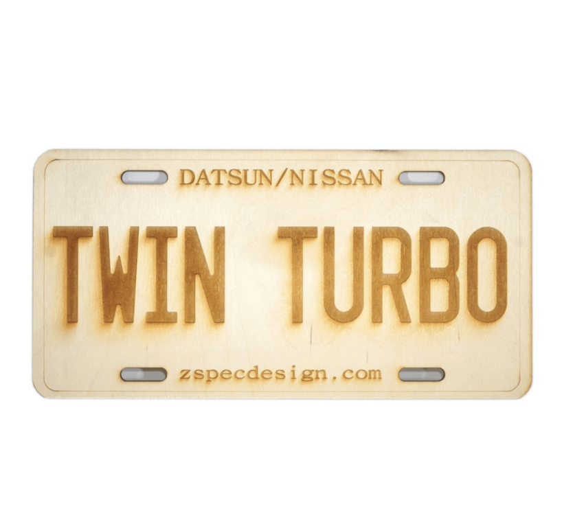 ZSPEC Nissan 'Twin Turbo' License Plate, Birch, Ornamental 300zx Z32