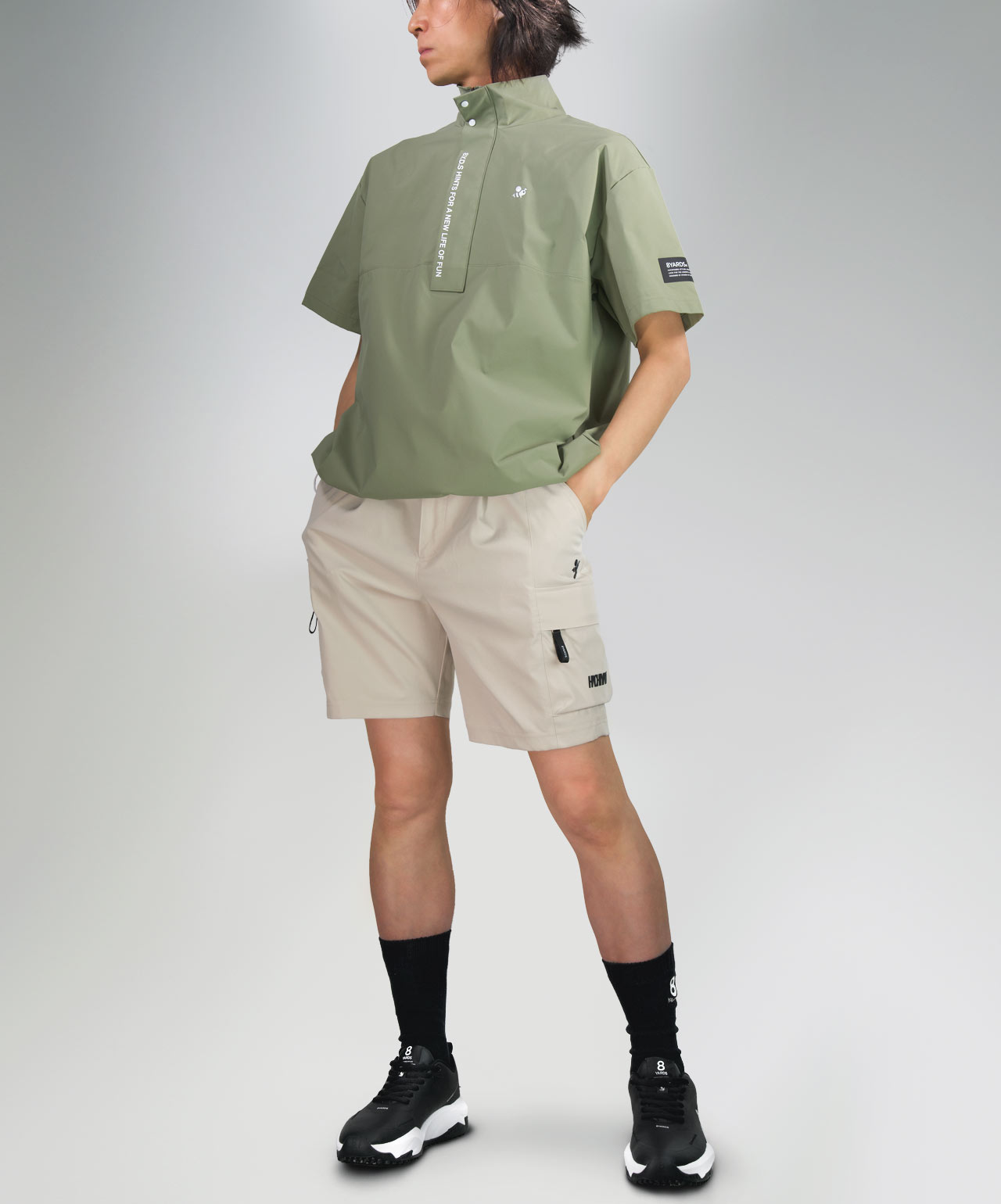 8YARDS / Men's SideTuck Half Sleeve Blouson