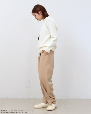 147_ichi_yon_nana】2way裾ベルトパンツ(ブラック・ベージュのみ