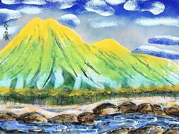 七宝焼 名山シリーズ 宮の浦 （額縁付）