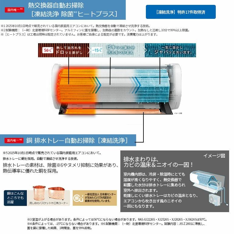 RAS-XJ6326D-W 日立 ルームエアコン 白くまくん XJシリーズ 主に20畳用