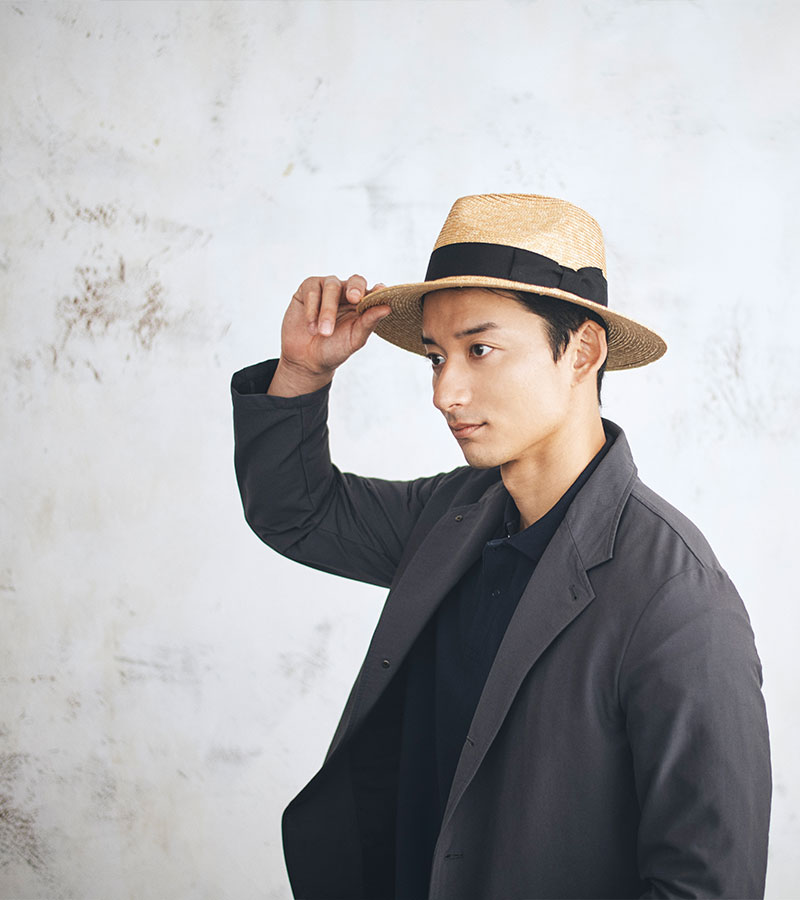 田中帽子店Ralf（ラルフ）麦わら つば広中折れ 紳士用帽子 田中帽子店