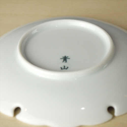 伊万里焼/青山窯/鍋島小皿 黒呉須小花雪輪皿（大）/Φ11 - テーブル