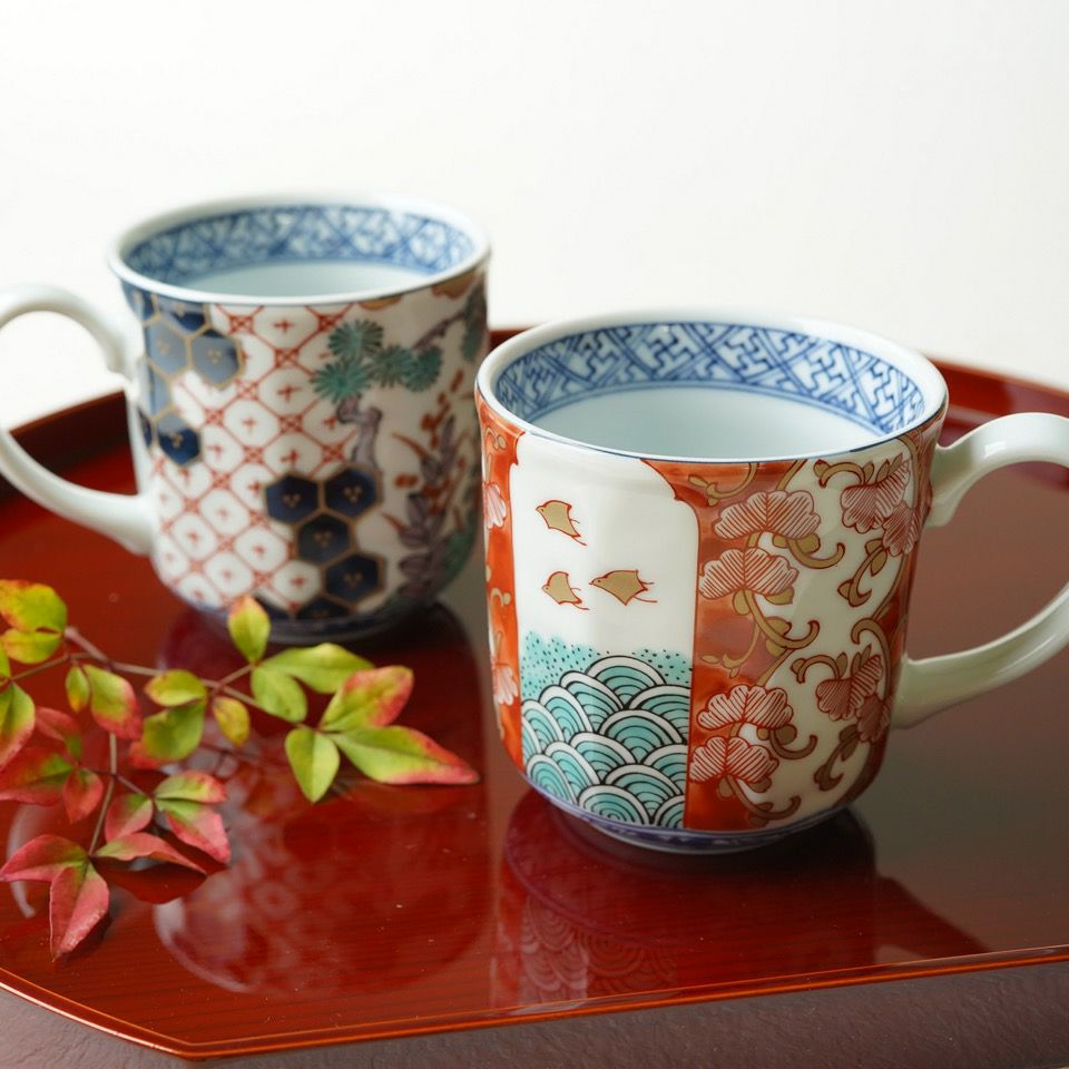 美濃焼セール 【美濃焼SALE】染錦古伊万里 ペアマグカップ〈2個〉 |皿