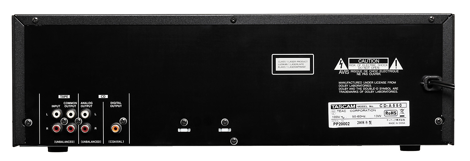 CD-A550 | 業務用CDプレーヤー/カセットデッキ | TASCAM(日本)