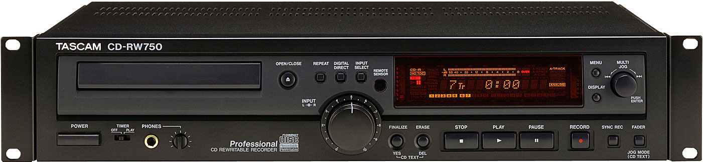 CD-RW750 | Professional CD Recorder & Player | TASCAM - International