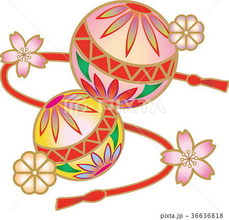 鞠と桜のイラスト素材 [36636818] - PIXTA