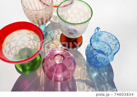 明治後期～大正 五輪花色吹雪文小鉢 氷コップ 明治後期～大正 五輪花色