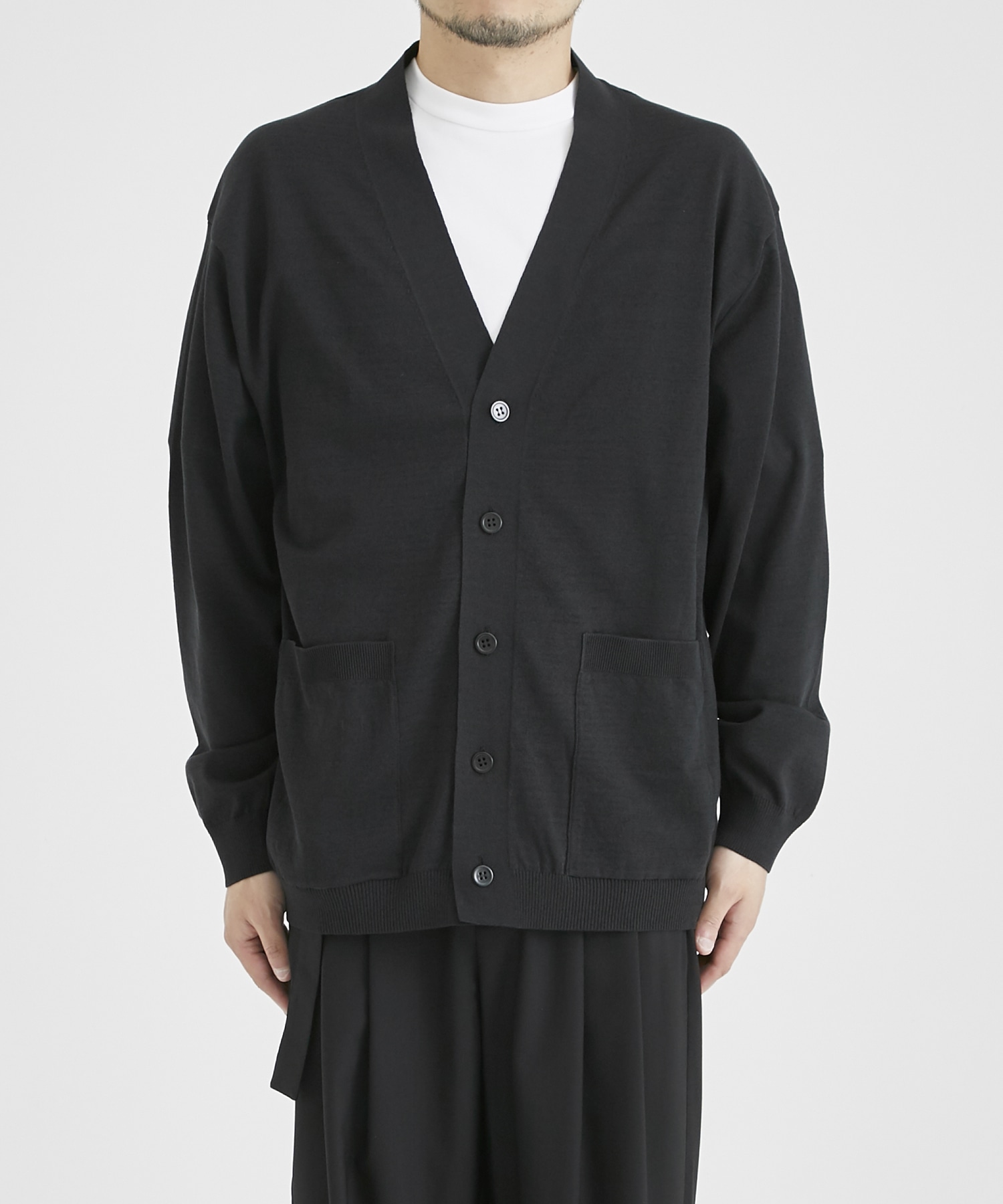 FRESCA KNIT OVERSIZED CARDIGAN(4 BLACK): ATON: MENS｜THE TOKYO