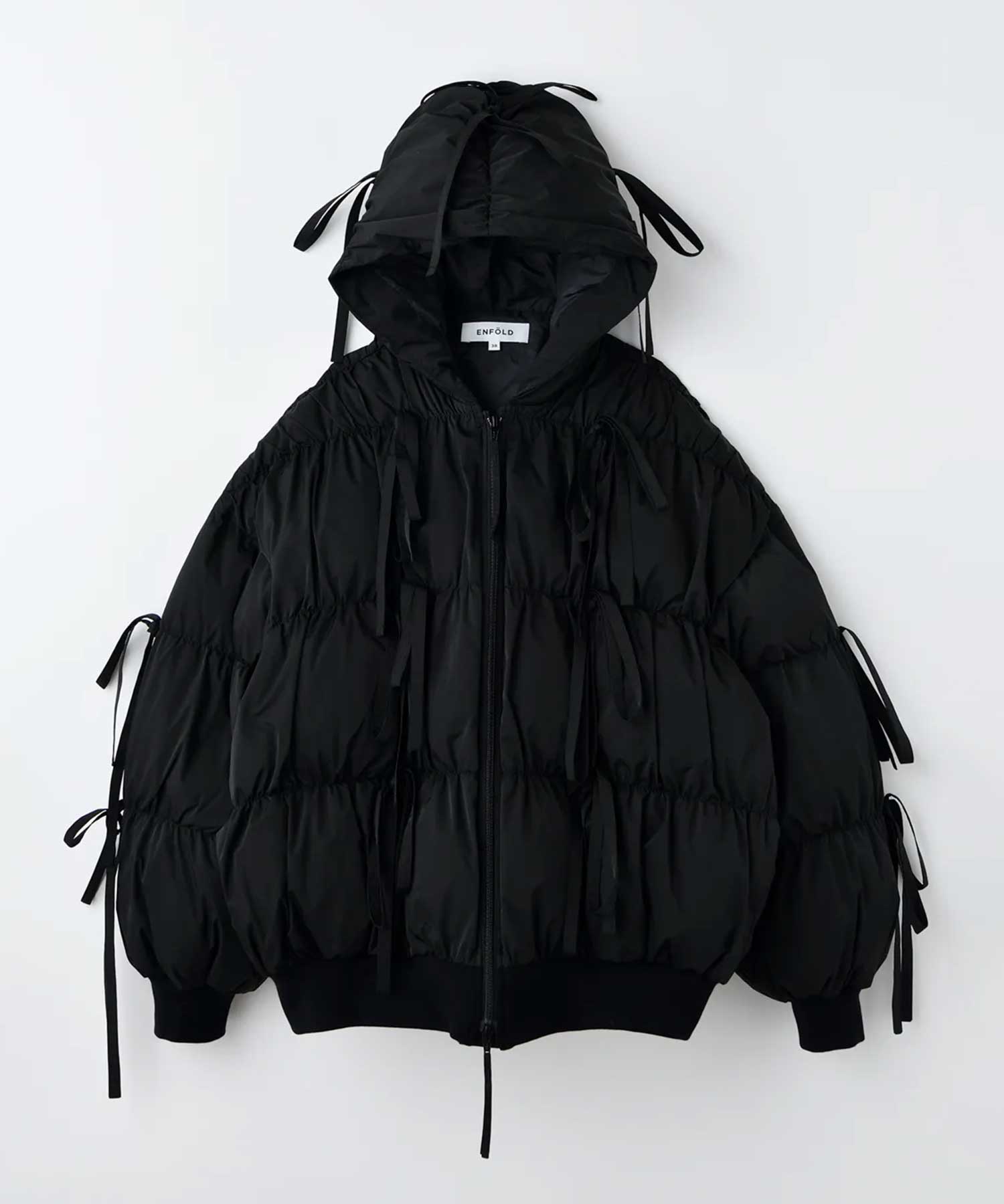 RIBBON DOWN-JAKET(36 BLACK): ENFOLD: WOMENS｜THE TOKYO ONLINE STORE